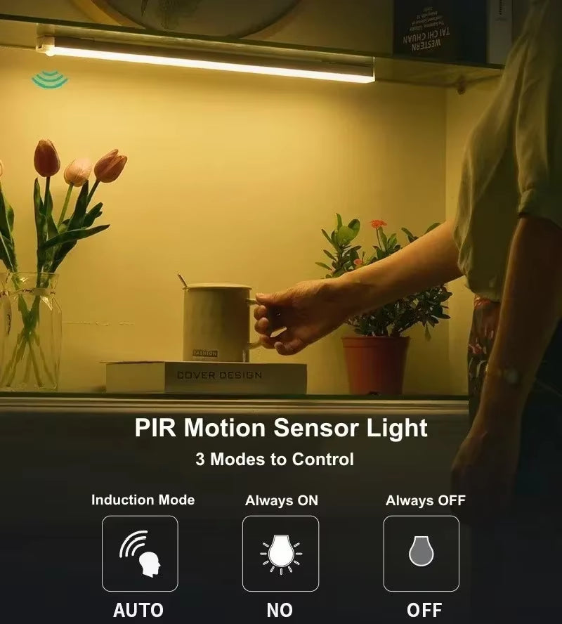 Kitchen Usb Rechargeable Led Lamp LED Night Light with Motion Sensor Cupboard for Cabinets Home and Decoration Lights Wardrobe